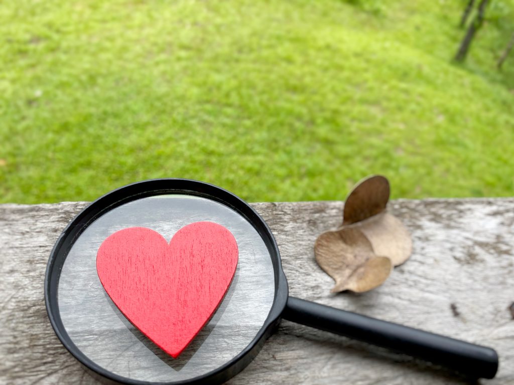 Abstract Concept - Red heart shaped background. Stock photo.